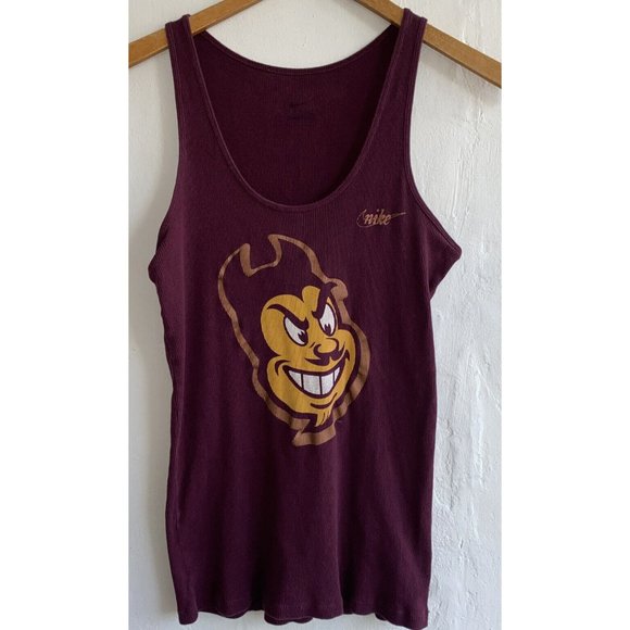 Nike Tops - Nike Women’s Arizona State Sun Devils ASU Ribbed Tank Top Large 100% Cotton